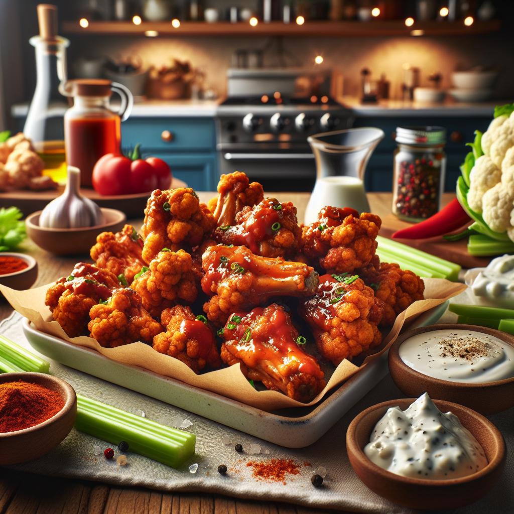 Air Fryer Buffalo Cauliflower Wings