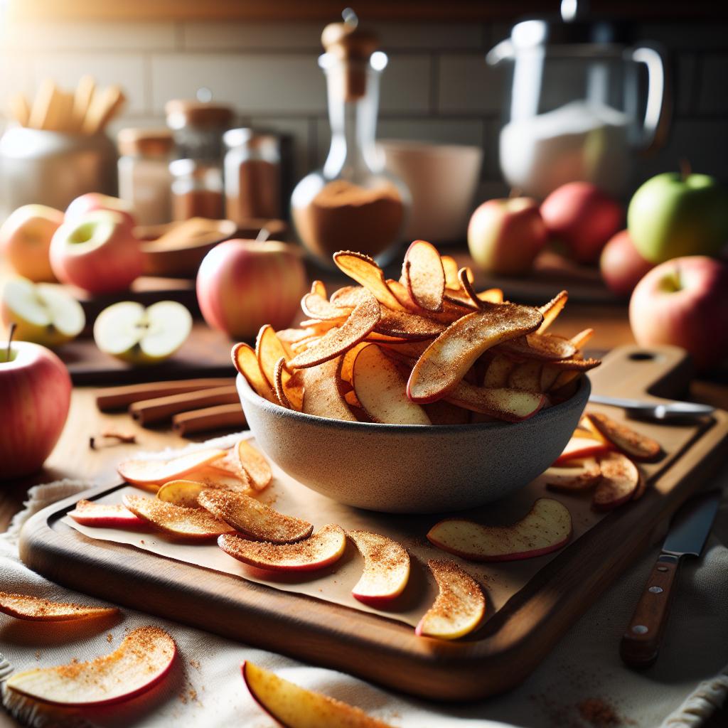 air fryer cinnamon apple chips