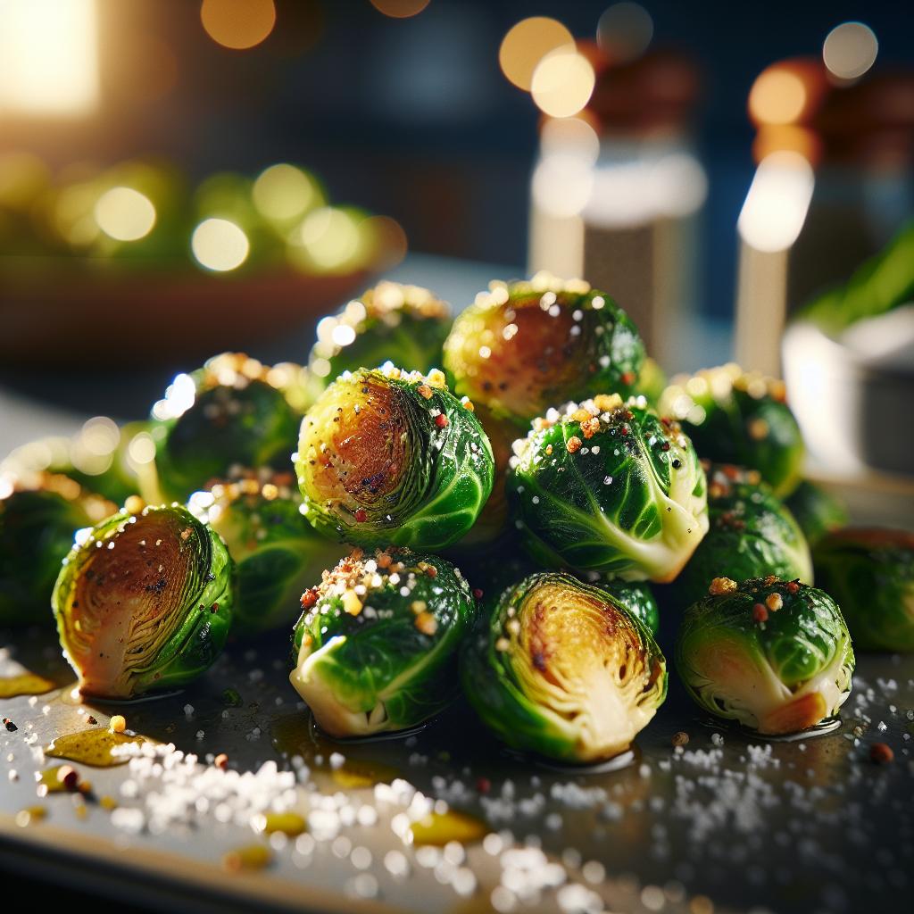 Air Fryer Mustard Crusted Brussels Sprouts