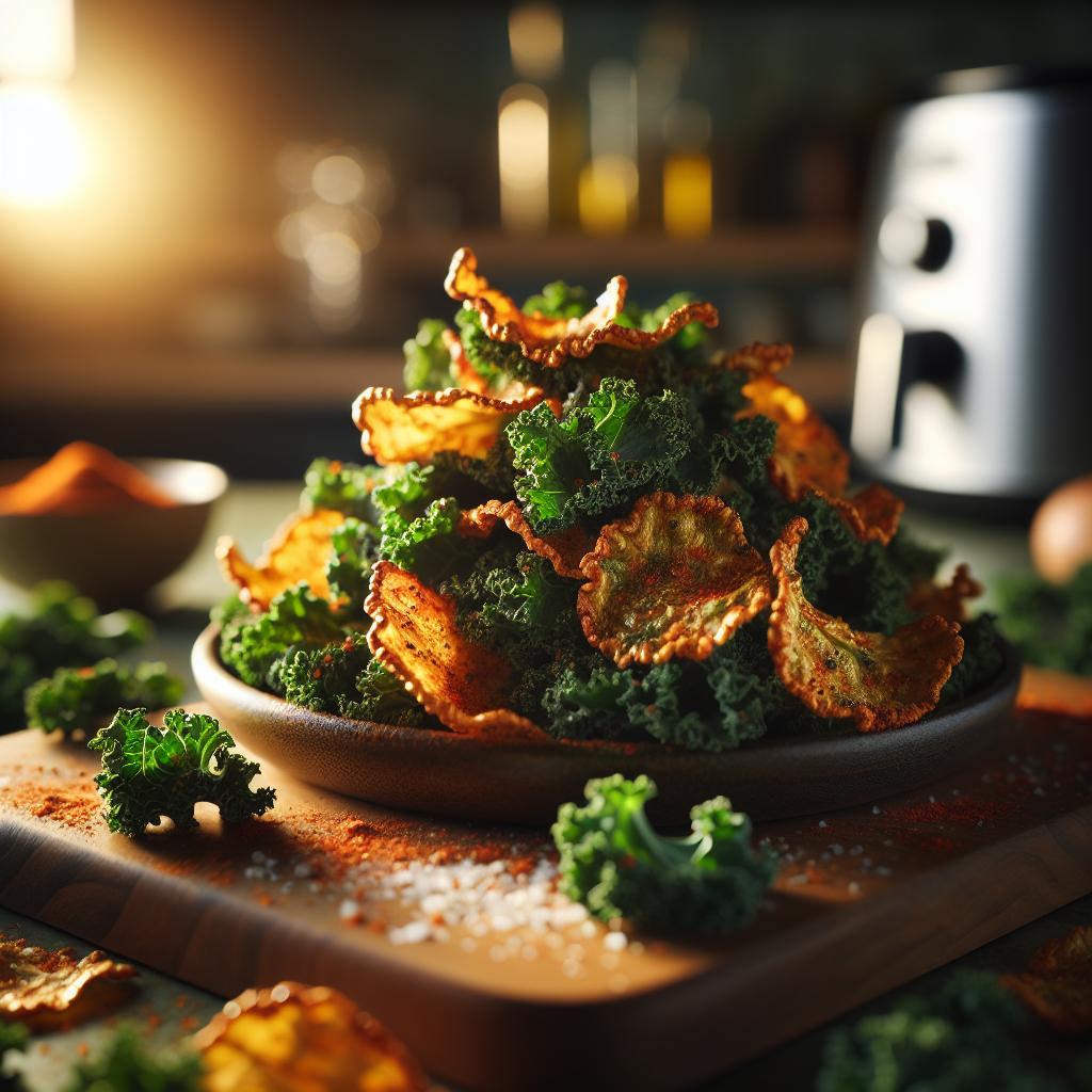 air fryer seasoned kale chips