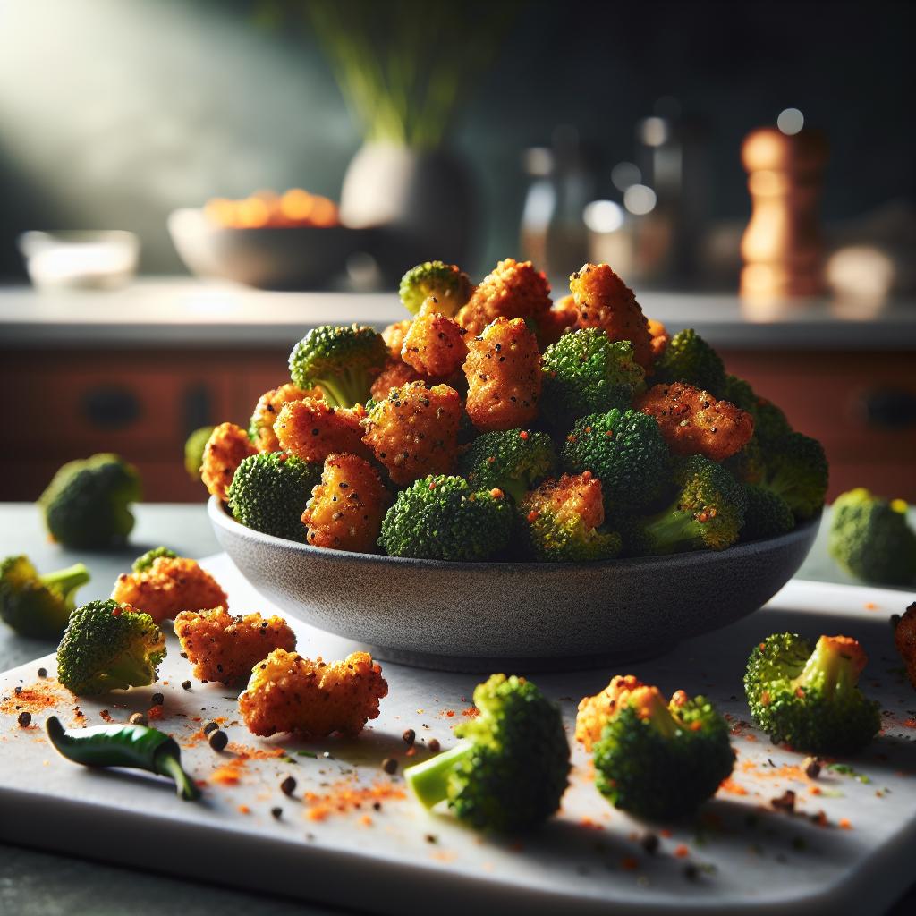 Air Fryer Spicy Broccoli Bites