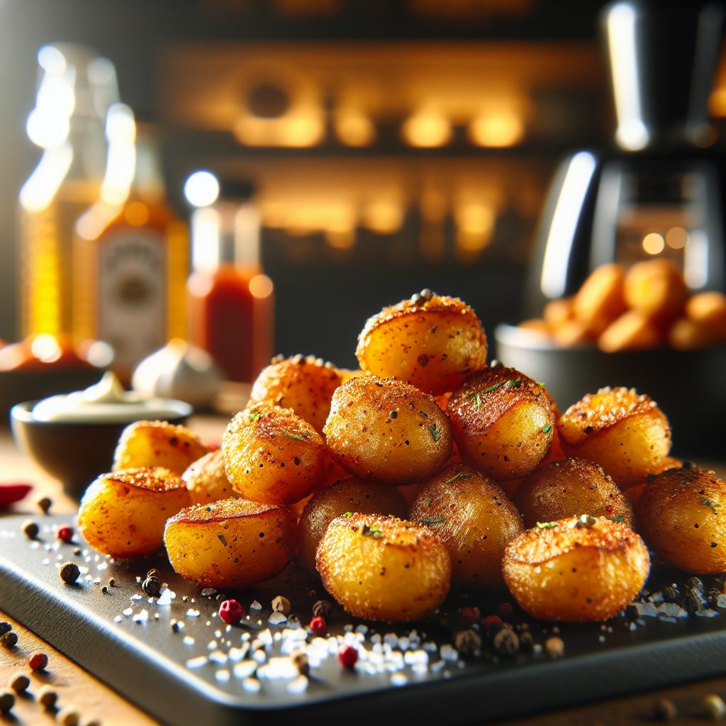 Air Fryer Spicy Garlic Potato Bites