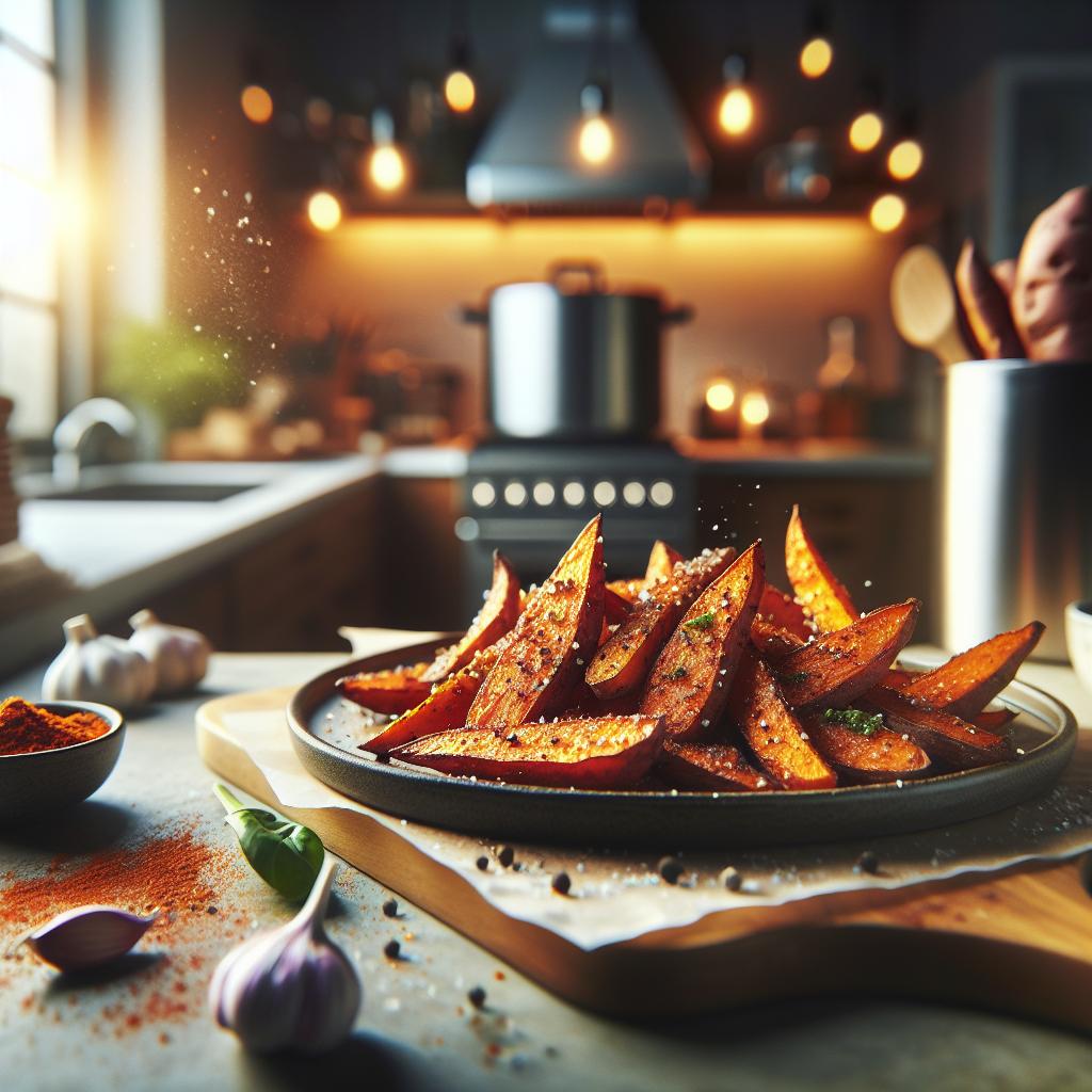 Air Fryer Spicy Sweet Potato Wedges