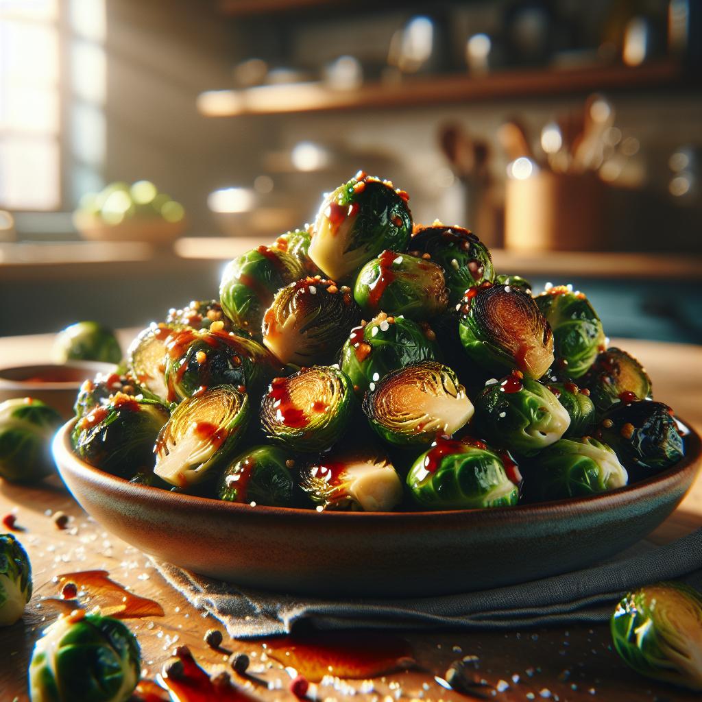 Air Fryer Sweet and Spicy Brussels Sprouts