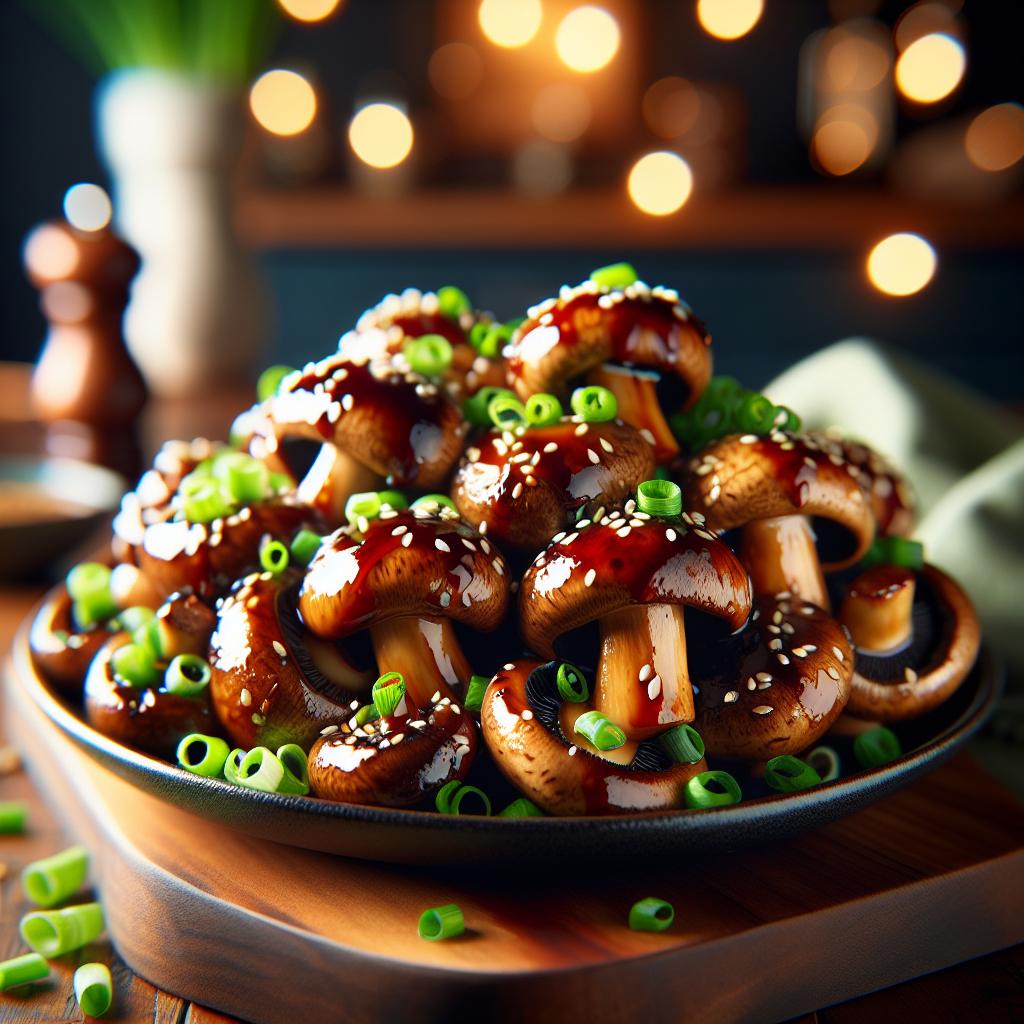 Air Fryer Teriyaki Mushrooms