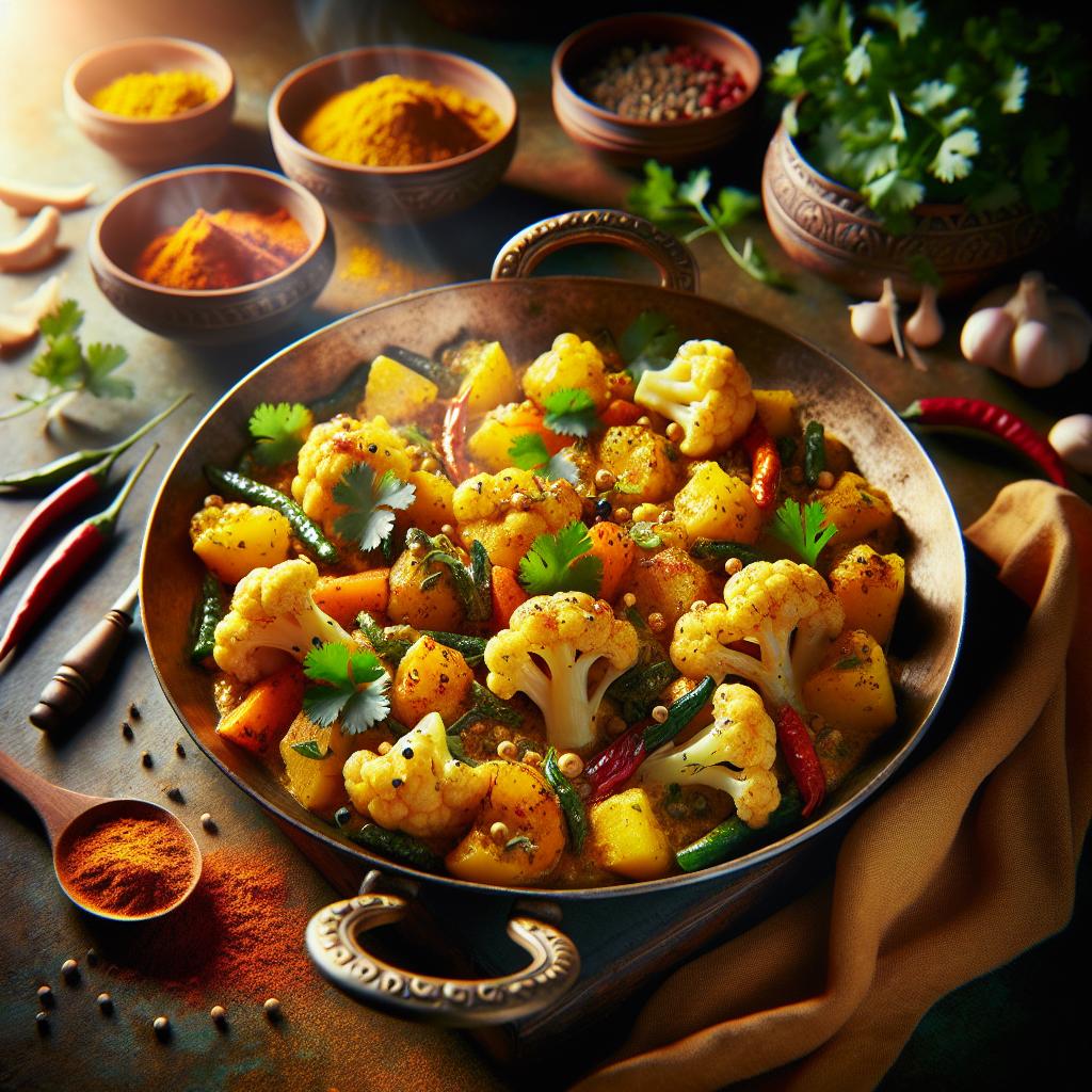 aloo gobi (potato and cauliflower curry)