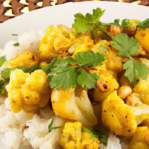 aloo gobi with basmati rice