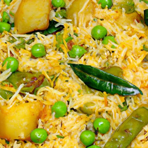 aloo matar pulao with basmati rice