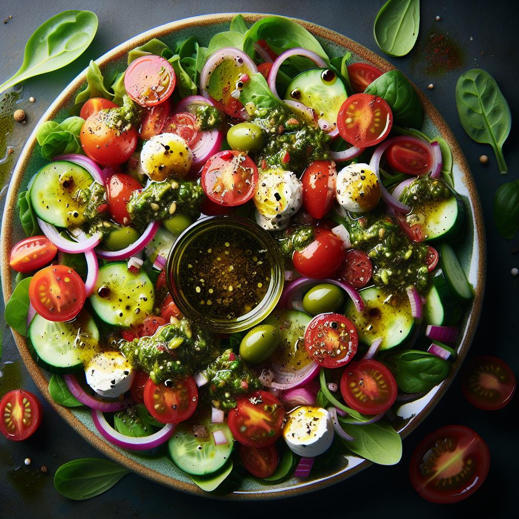 Antipasto Salad with Bocconcini and Green Olive Tapenade