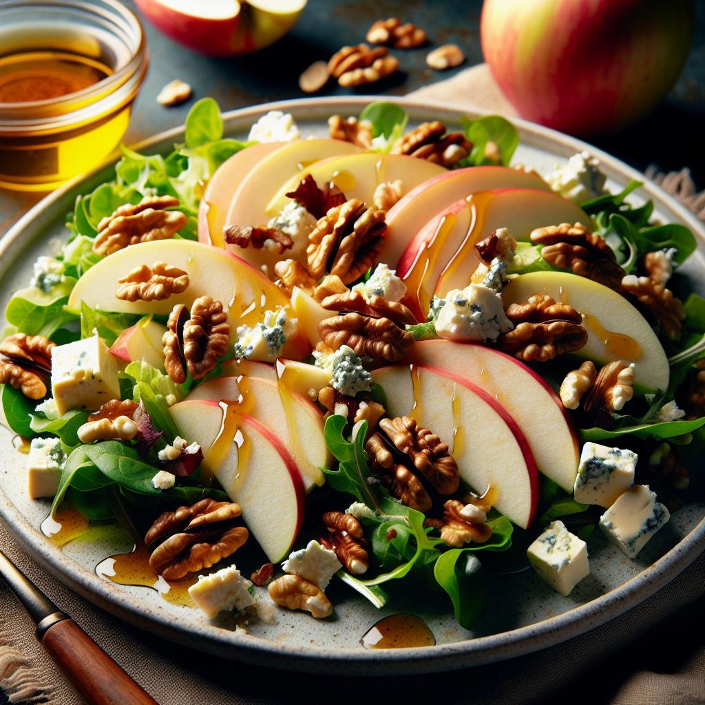 Apple, Walnut, and Gorgonzola Salad with Honey Vinaigrette