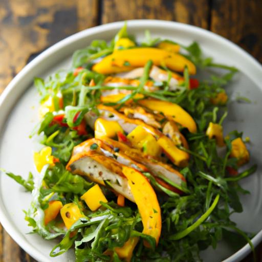 Arugula, Grilled Chicken and Mango Salad