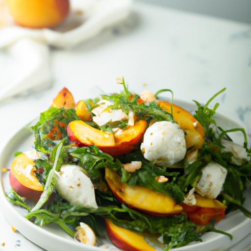 arugula, peach and burrata salad