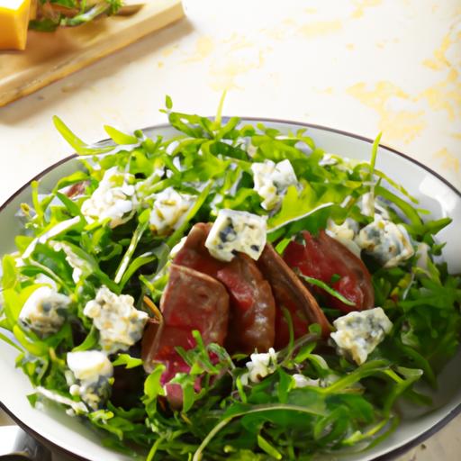 arugula, steak and blue cheese salad