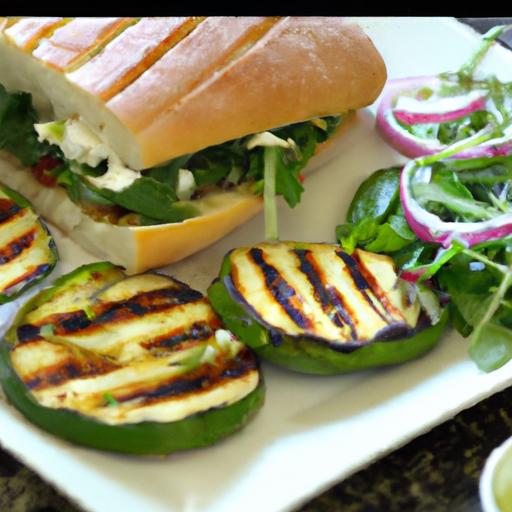 arugula and grilled vegetable panini