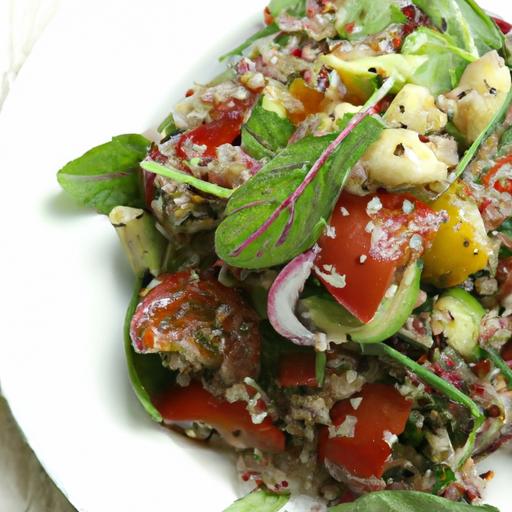 Arugula Quinoa and Roasted Vegetable Salad