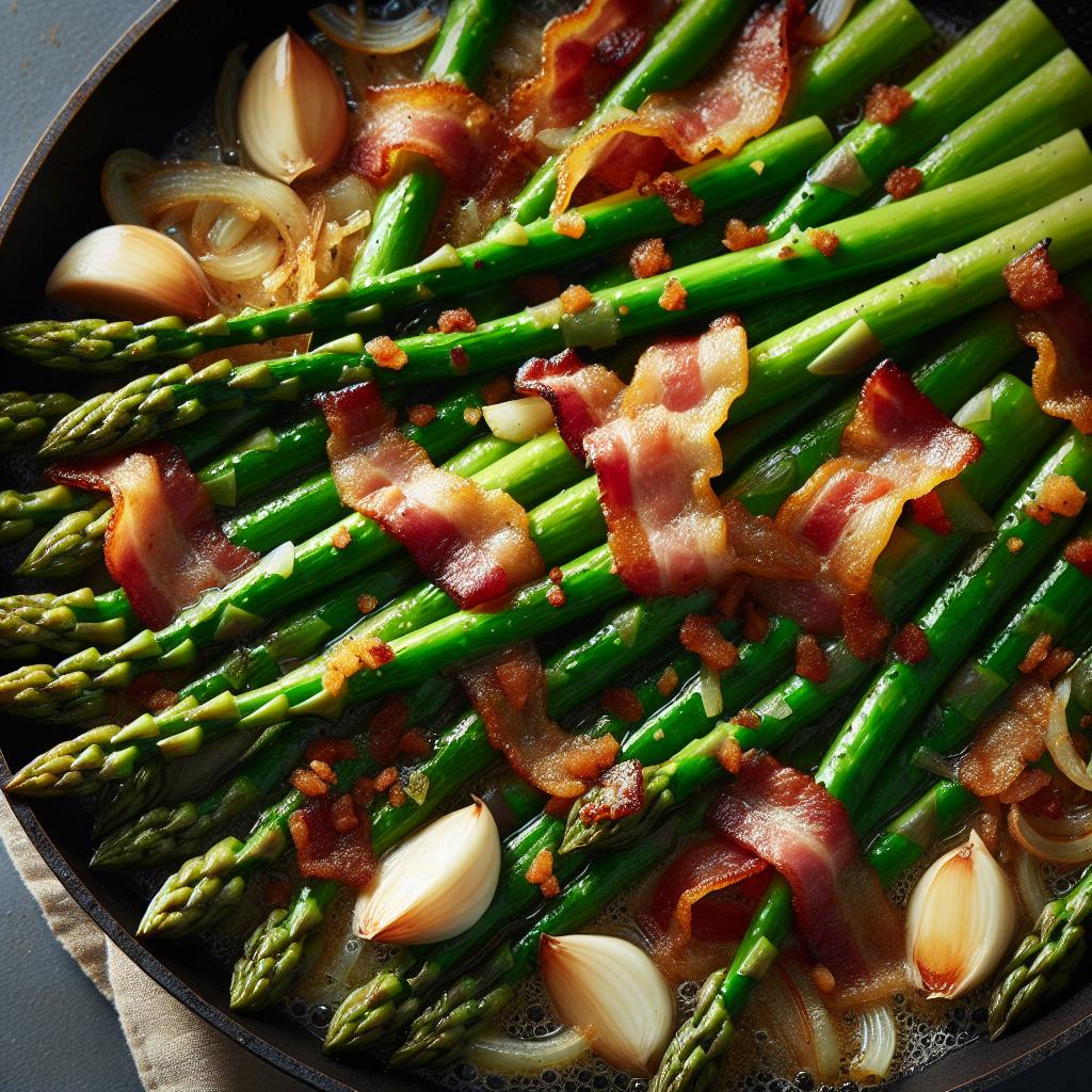 asparagus with bacon and onions