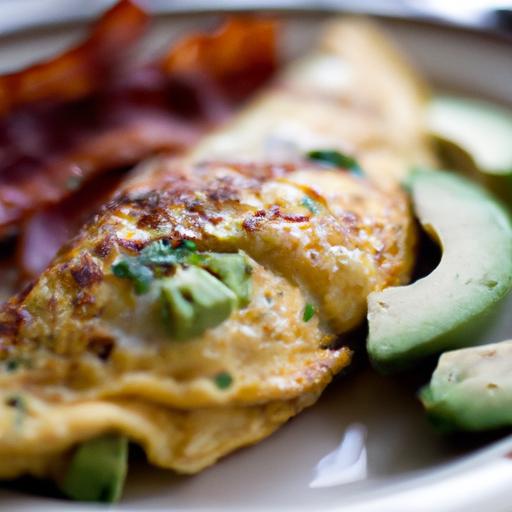 avocado and bacon omelette