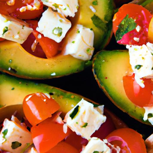 avocado and feta stuffed cherry tomatoes