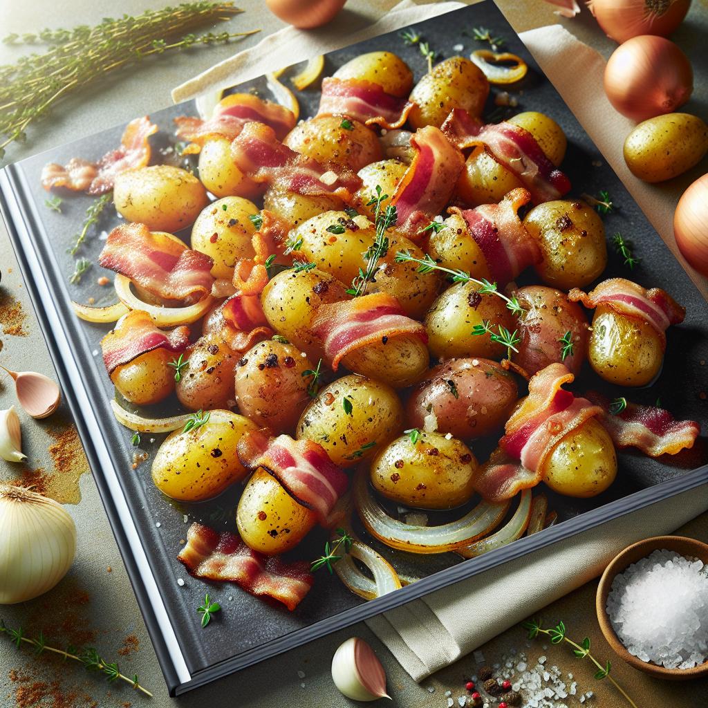 bacon, onion, and herb roasted baby potatoes