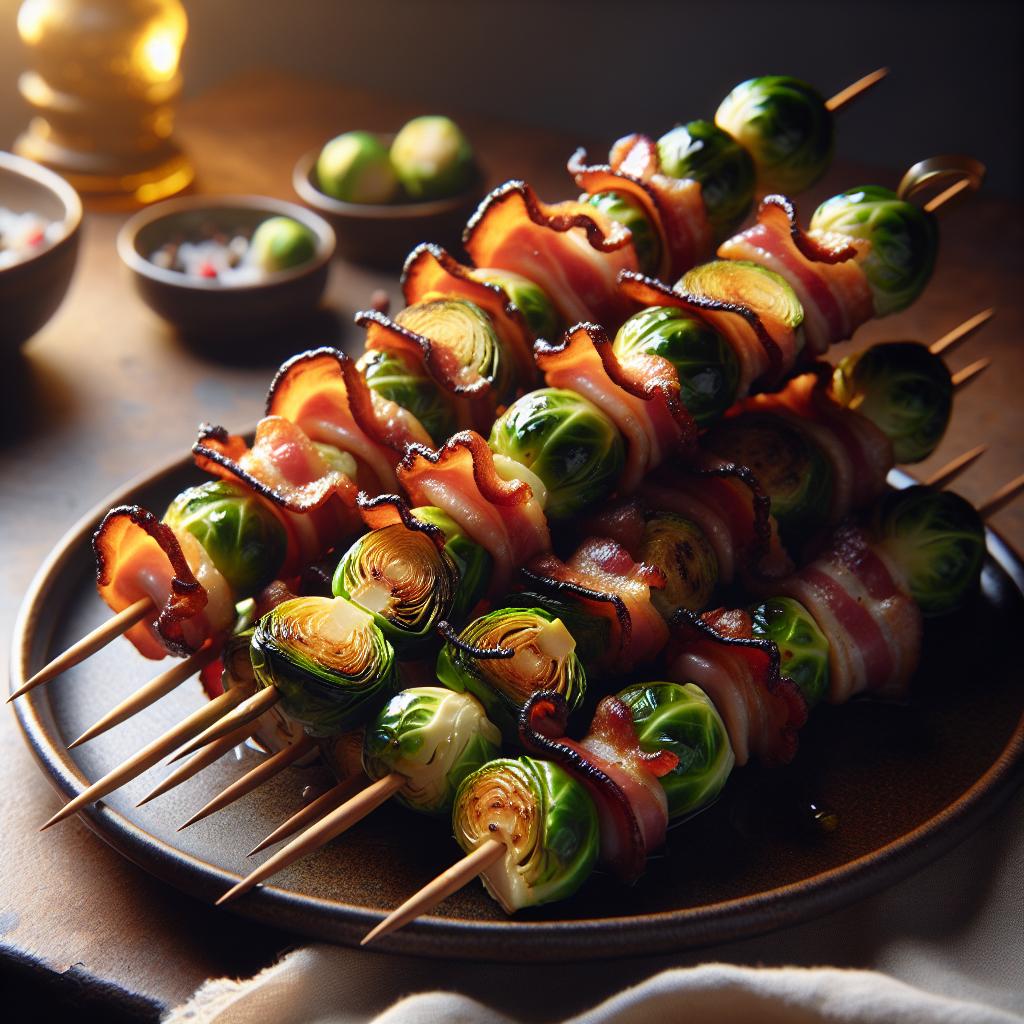 Bacon and Brussels Sprout Skewers