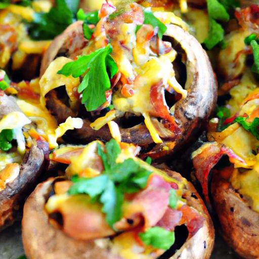 bacon and cheddar stuffed mushrooms