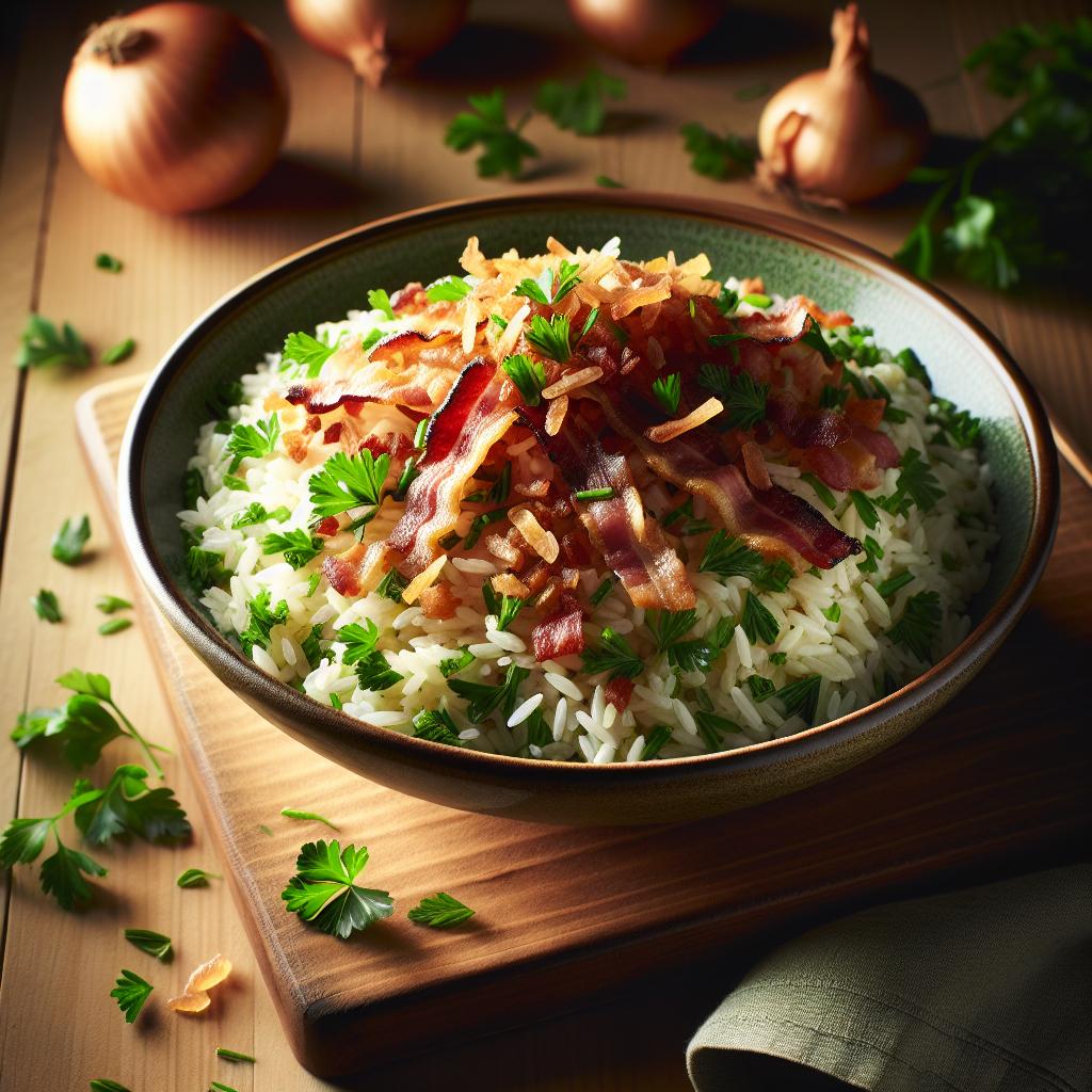 Bacon and Onion Rice Pilaf