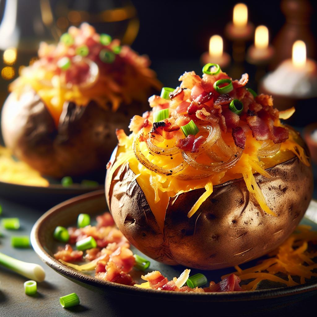 bacon and onion stuffed baked potatoes