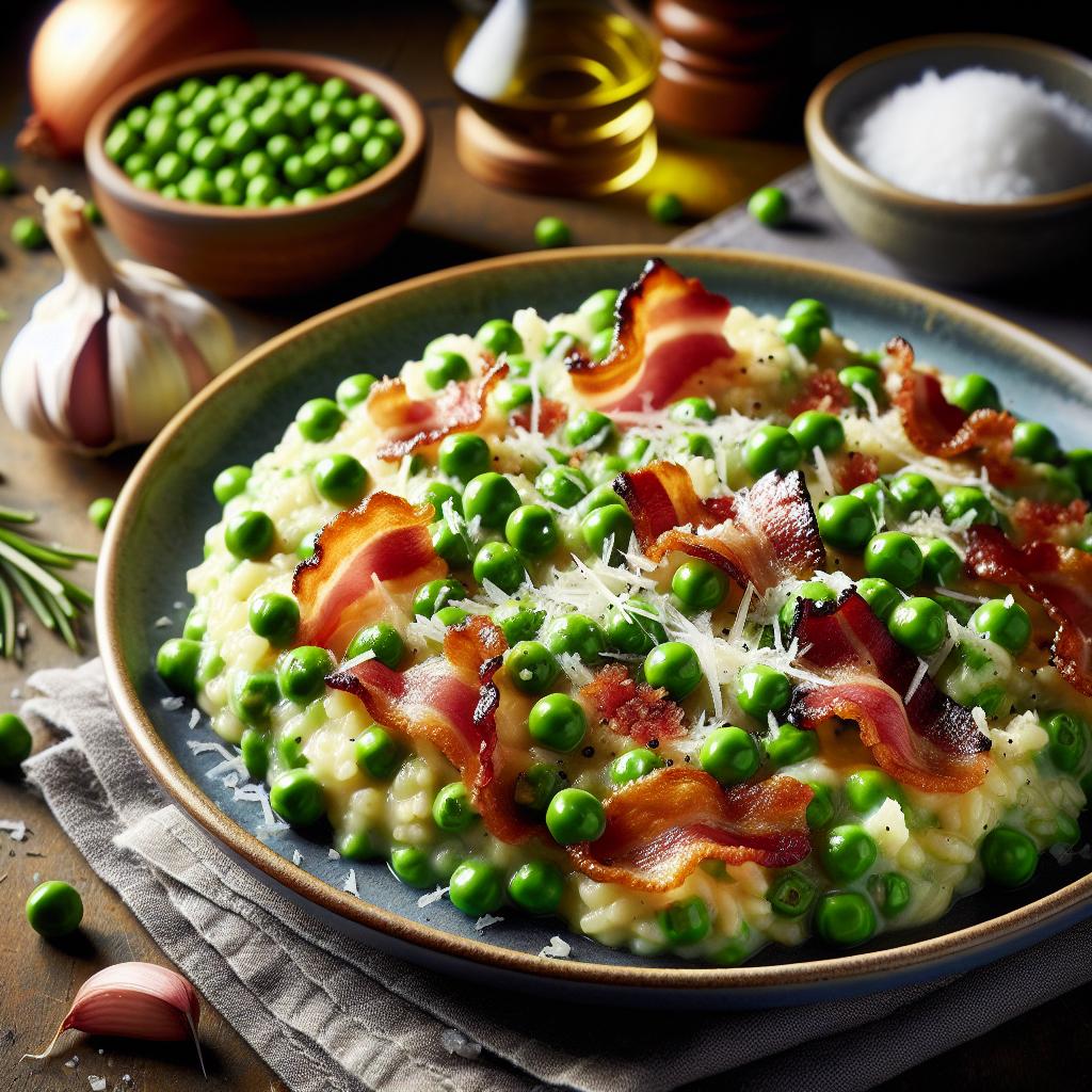 bacon and pea risotto