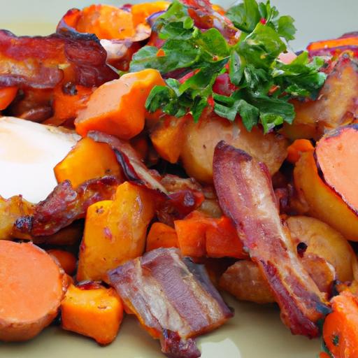 bacon and sweet potato hash