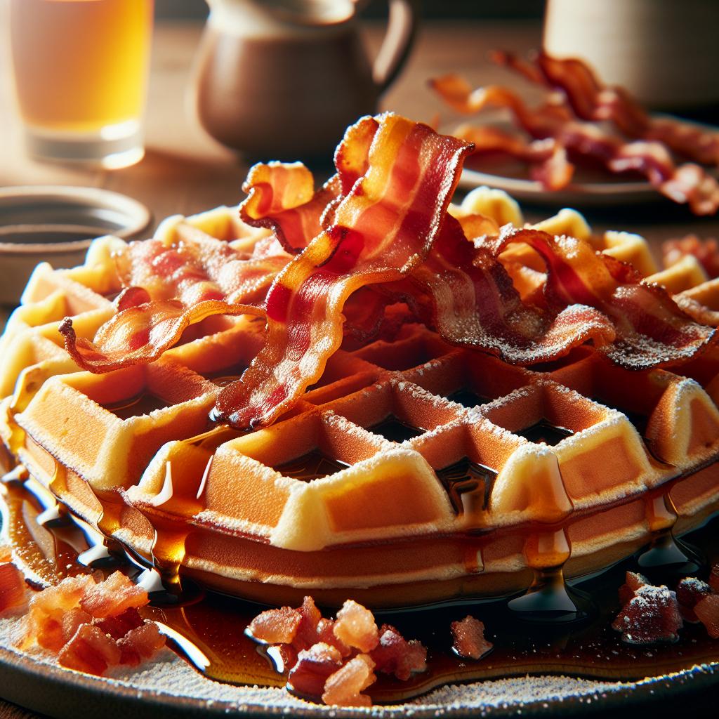 Bacon and Syrup Waffle Bake