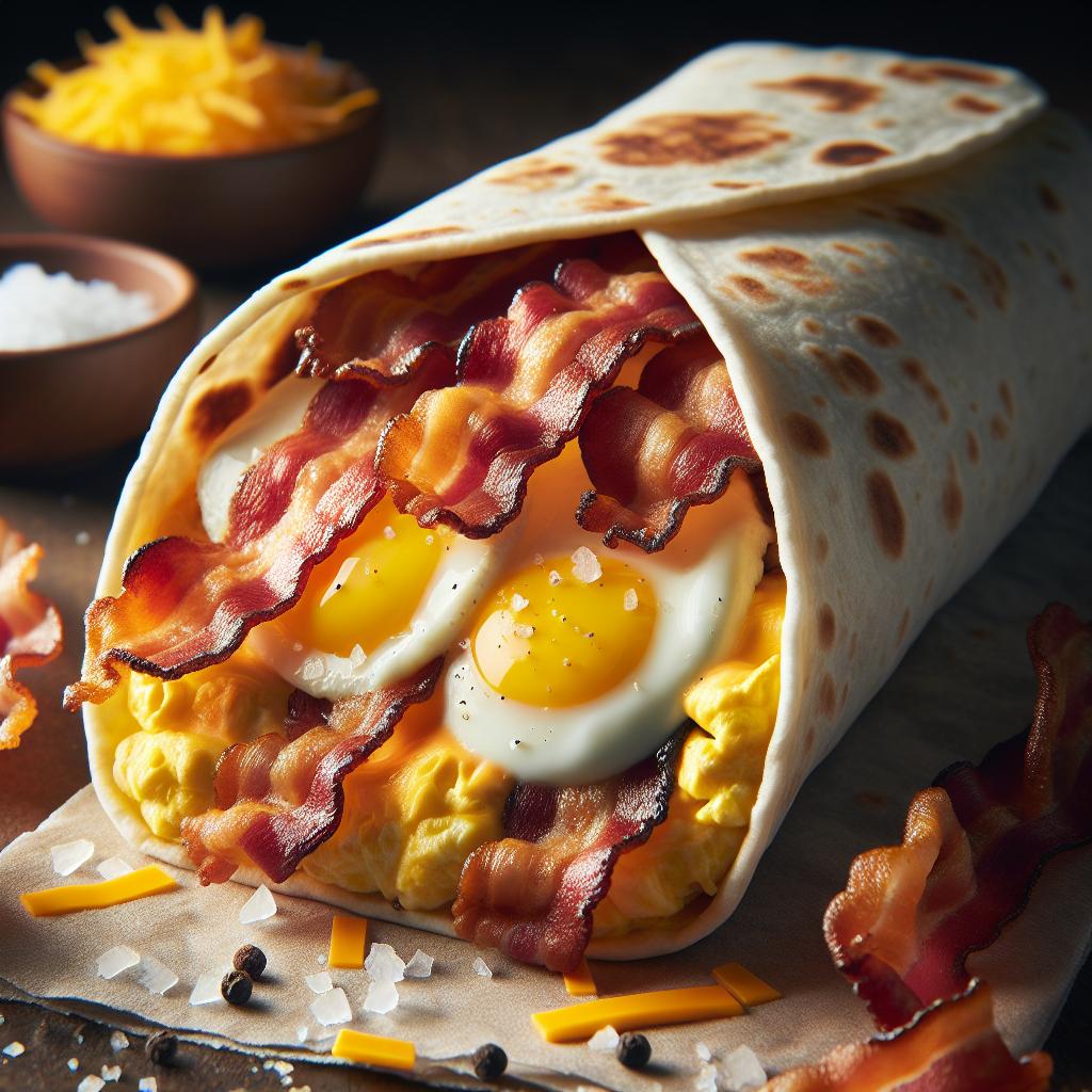 Bacon Egg and Cheese Breakfast Burrito