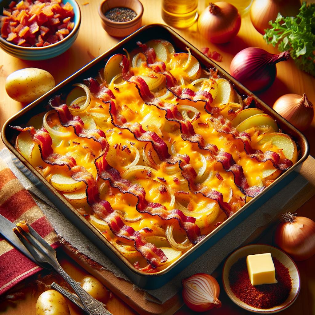 bacon onion potato bake