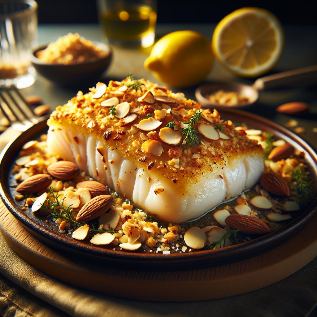 baked cod with almond crust