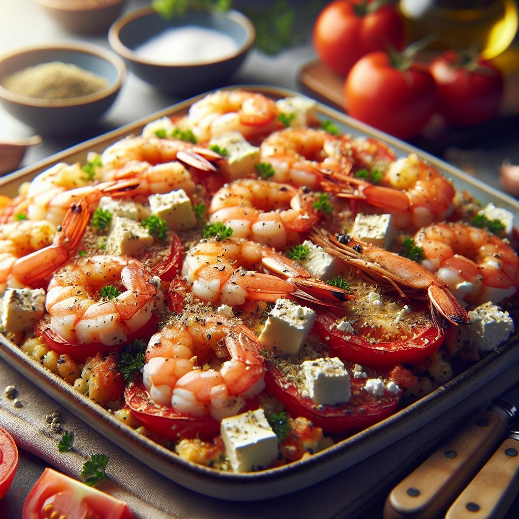 baked greek shrimp with tomatoes and feta