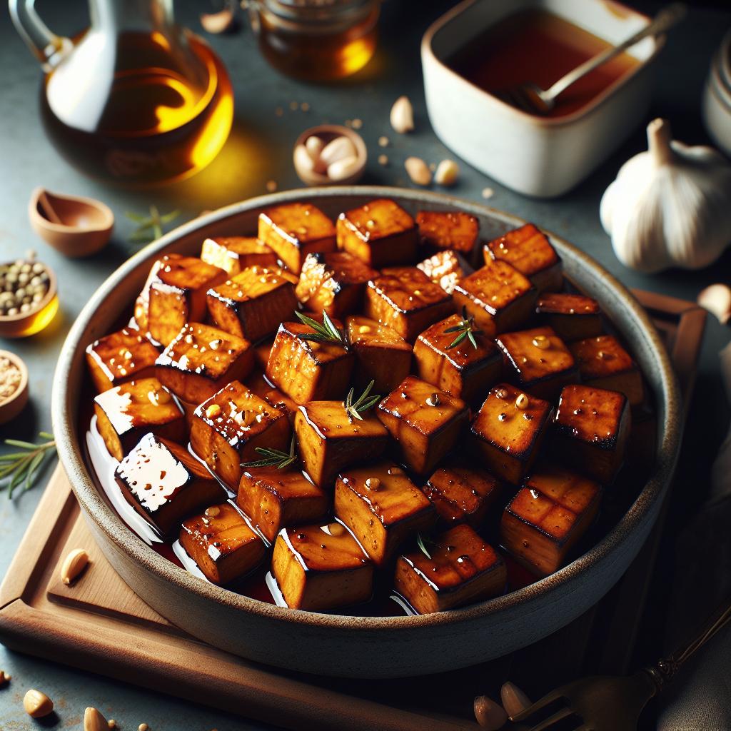 baked tempeh with maple glaze