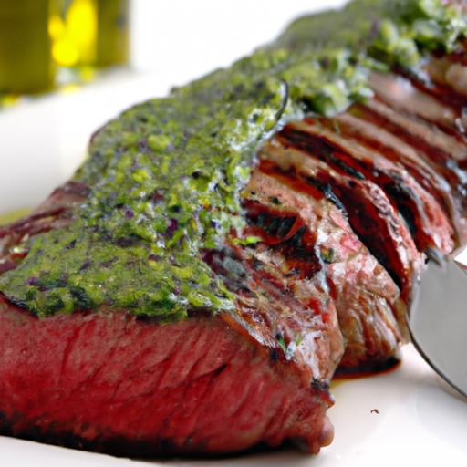 bavette steak with chimichurri sauce