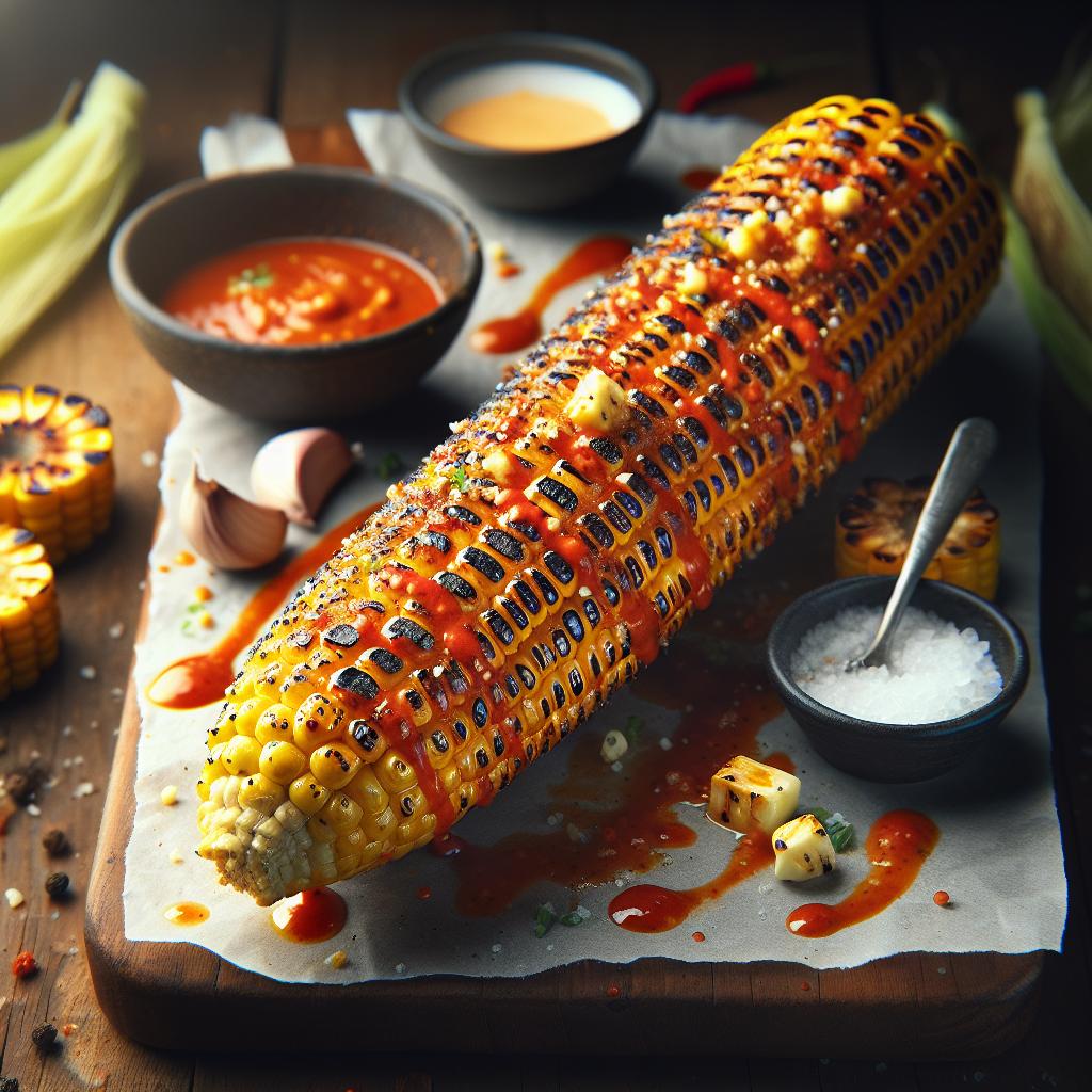 bbq corn with sriracha butter