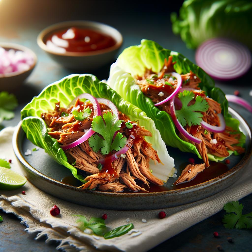 BBQ Pulled Pork Lettuce Wraps