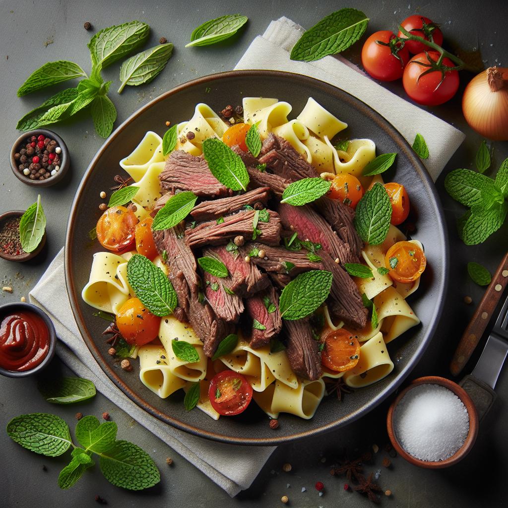 beef brasato with pappardelle and mint