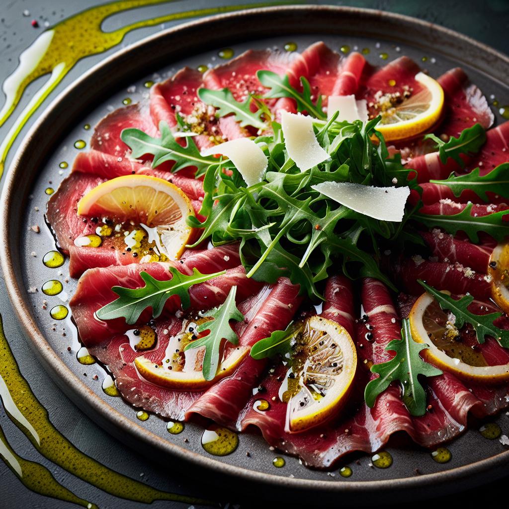 beef carpaccio with arugula