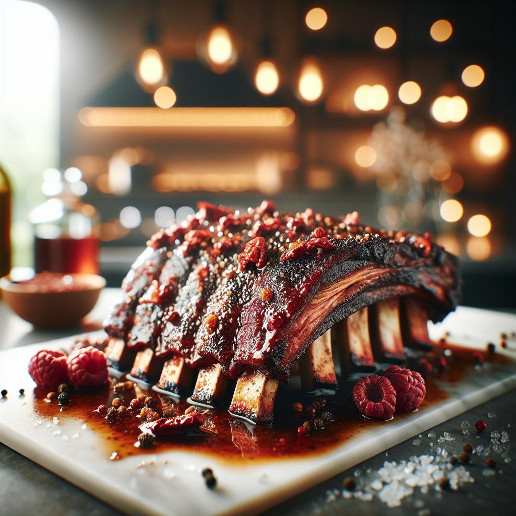 Beef Ribs with Raspberry Chipotle Sauce