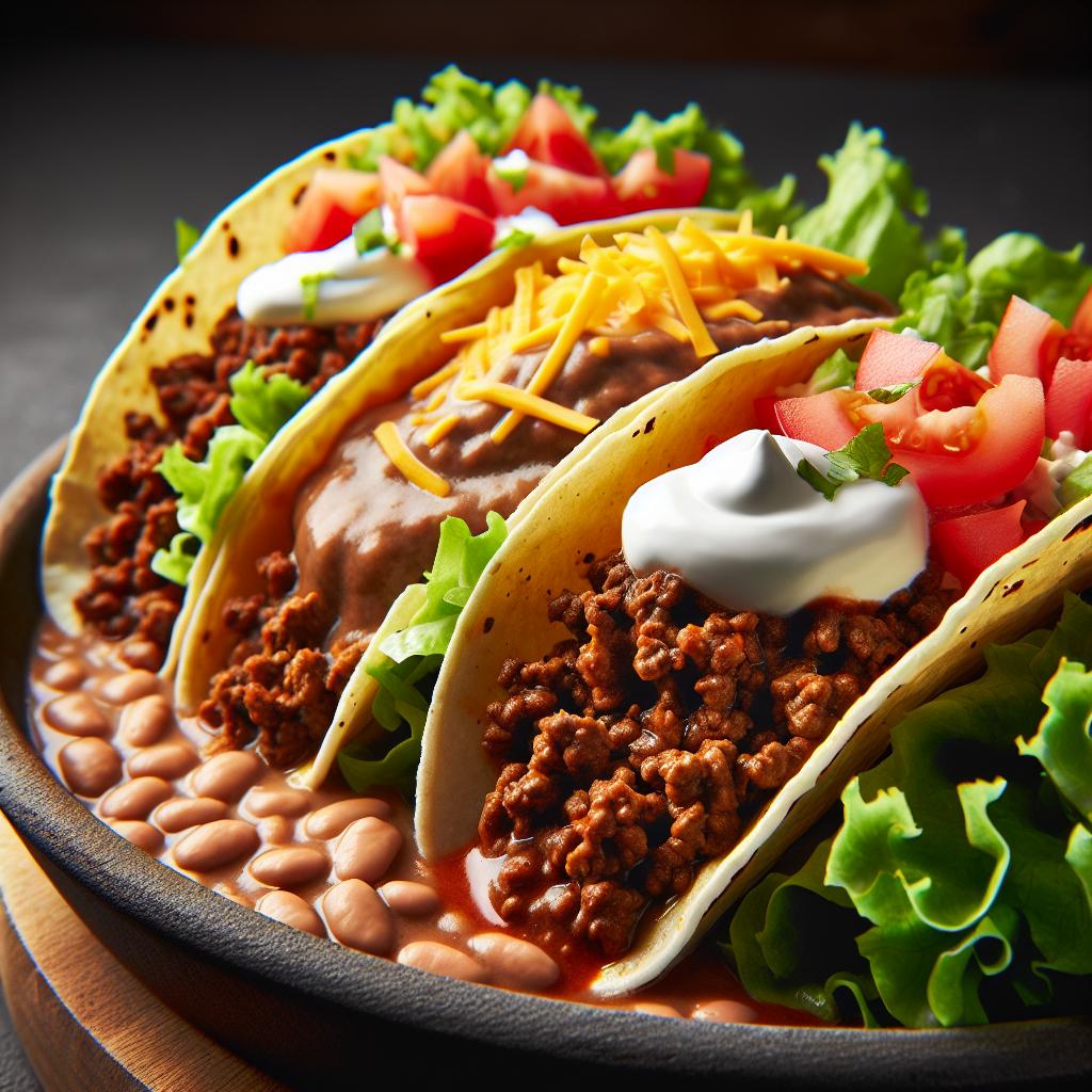 beef tacos with mole sauce