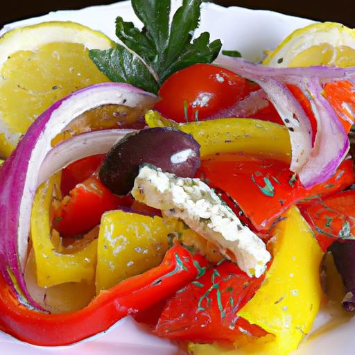 bell pepper and olive salad