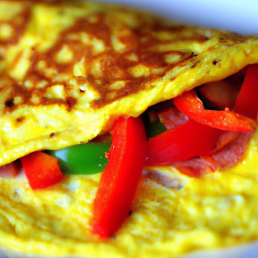 bell pepper and sausage omelette