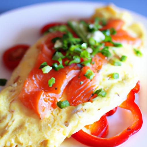 bell pepper and smoked salmon omelette