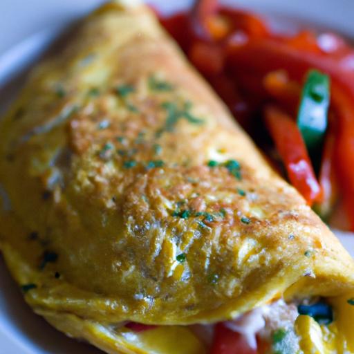 bell pepper and turkey omelette