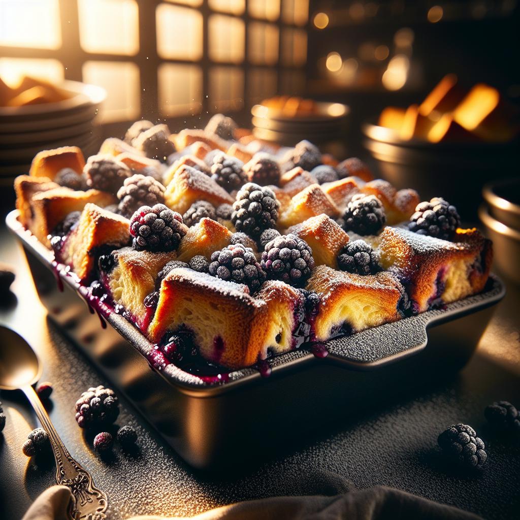 blackberry bread pudding