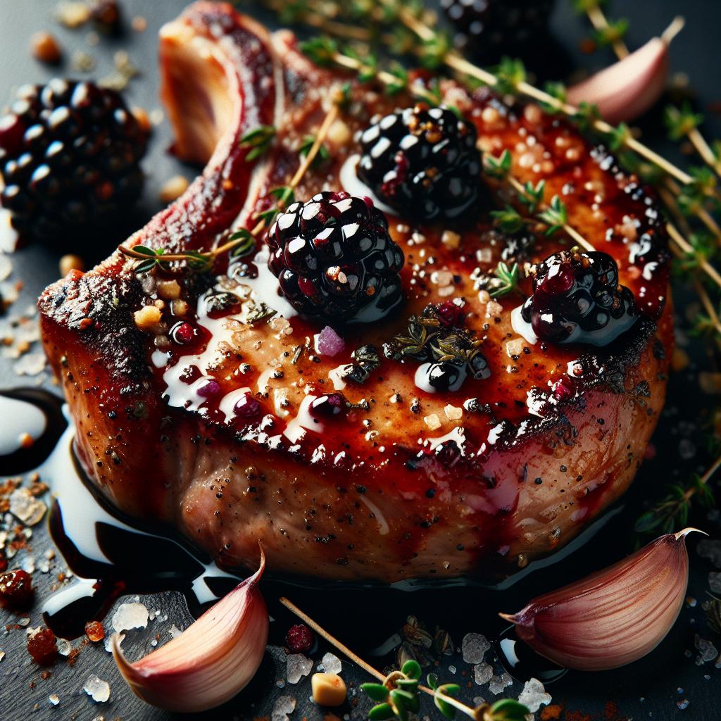 blackberry glazed pork chop