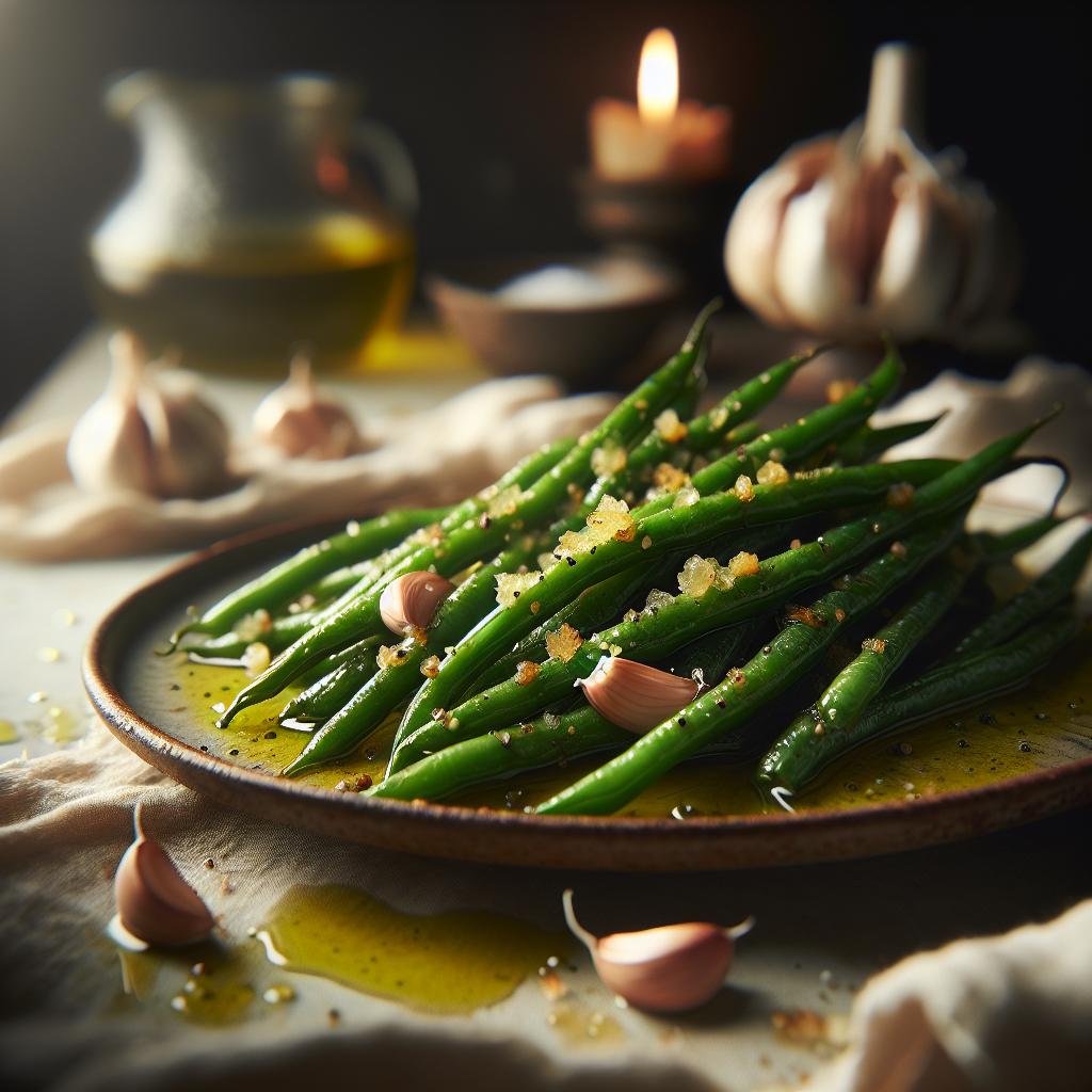 blistered green beans with garlic