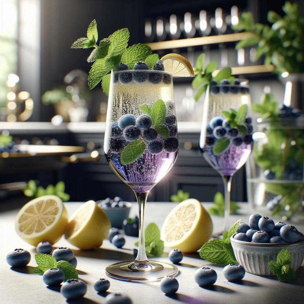 Blueberry Champagne Cocktail